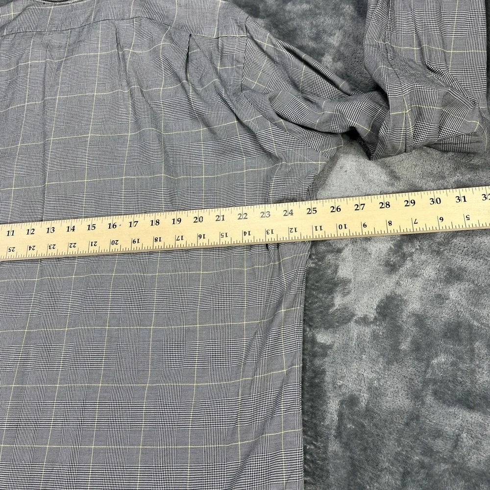 Polo Ralph Lauren Shirt Mens XL Gray Plaid Houndstooth‎ Long Sleeve Button Up